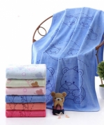 厂家直销超细纤维可爱卡通动物毛巾浴巾批发 多种花型毛巾